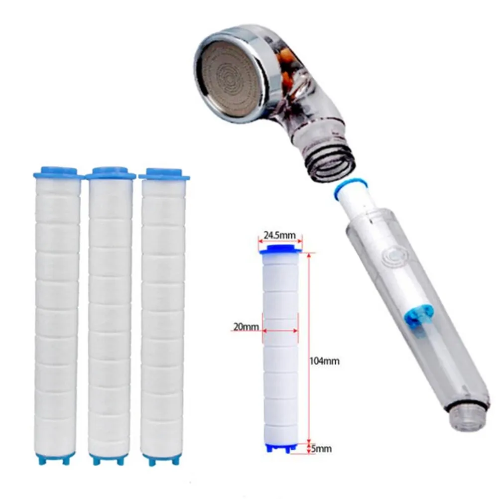 Shower Valve Cartridge - コットンフィルターカートリッジppラウンド,2個,バスルームシャワーヘッド用,ハンドヘルド,節水陰イオン噴霧器,交換用アクセサリー