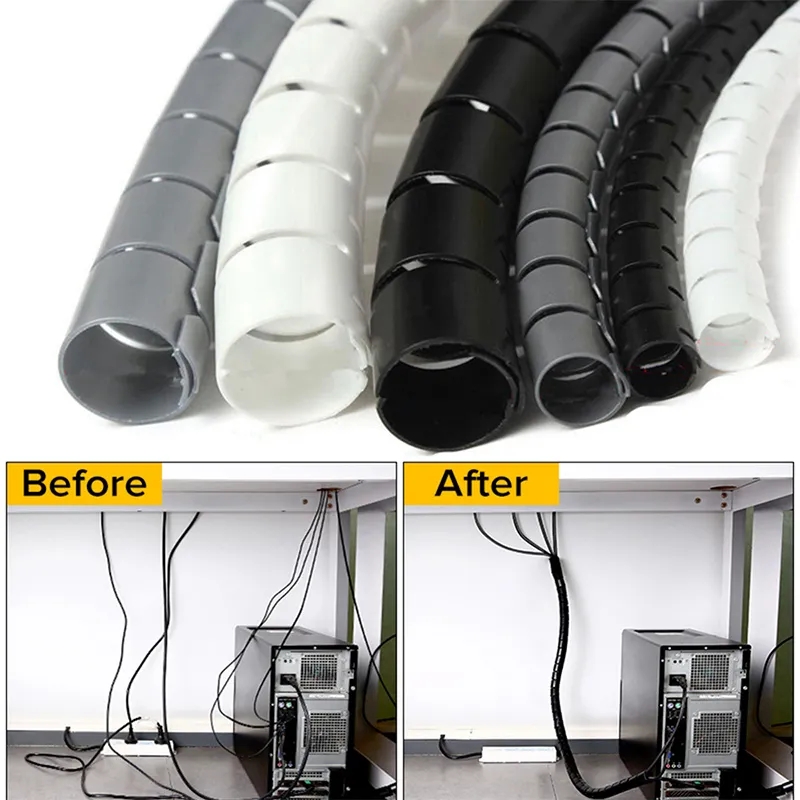 1/2 メートル柔軟なスパイラルケーブルオーガナイザークリッ - Plastic Pipe Clip のレビューと価格