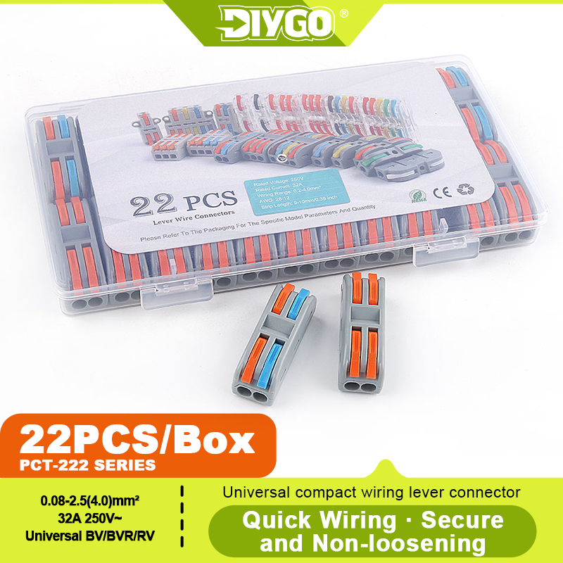 DIY GO 22個入り レバーワイヤーコネクタ プッシュイ - Push Fit Connector のレビューと価格